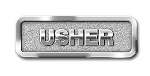 Badge: Usher Magnetic Back Silver (2-1/16