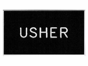 Badge: Usher Clip Back (1-1/4 x 2-1/4) - Swanson