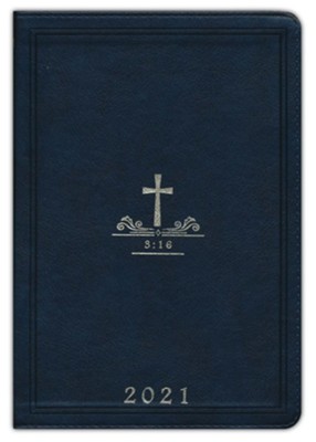 2021 Executive Planner: Cross 3:16 Navy Blue - Christian Art Gifts