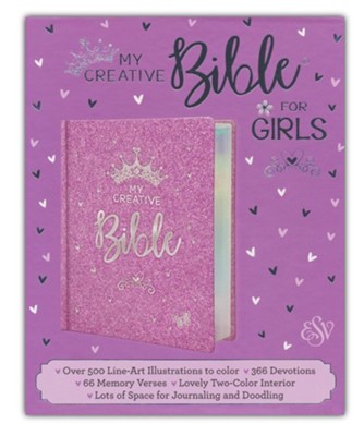 ESV My Creative Bible for Girls HB Purple Glitter - Christian Art Gifts