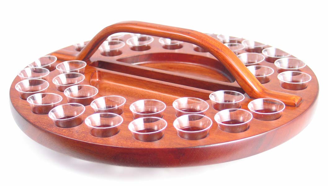 Wooden Communion Tray [Round] - Shalom