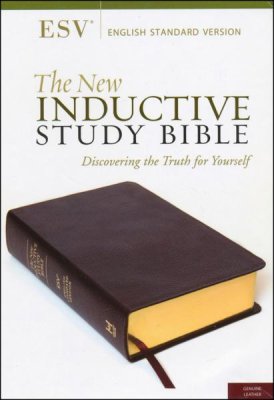 ESV The New Inductive Study Bible, Genuine Leather, Burgundy - Harvest House