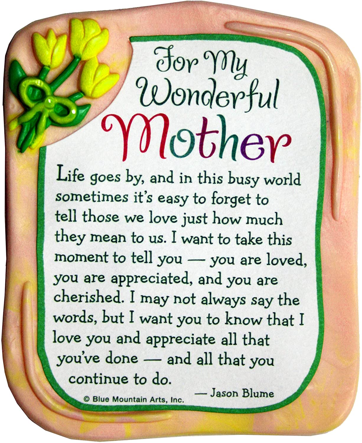 Sculpted Resin Magnet: For My Wonderful Mother (MR924) - Blue Mountain Arts