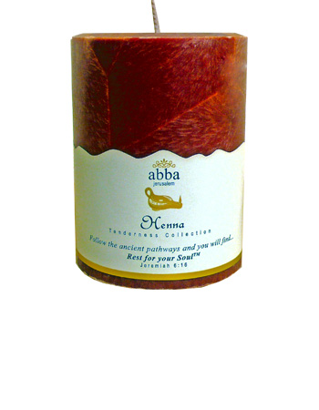 Henna 3x4 Pillar Candle - Abba Oils Ltd