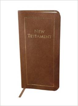 KJV Slimline Pocket New Testament I/L Brown - TBS