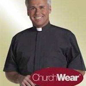 Clerical Shirt: Men 1' Slip-in Collar S/S Black - Murphy Robes