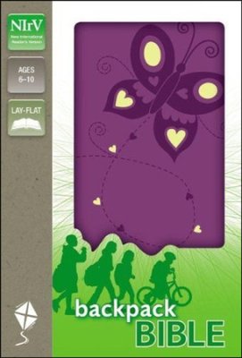 NIrV Backpack Bible I/L Purple with Butterfly - ZonderKidz