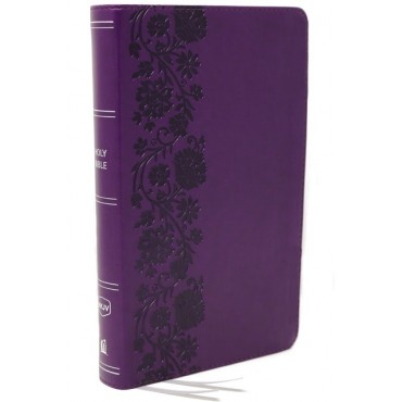 NKJV End-Of-Verse P/S L/P Ref Bible L/S Purple - Thomas Nelson