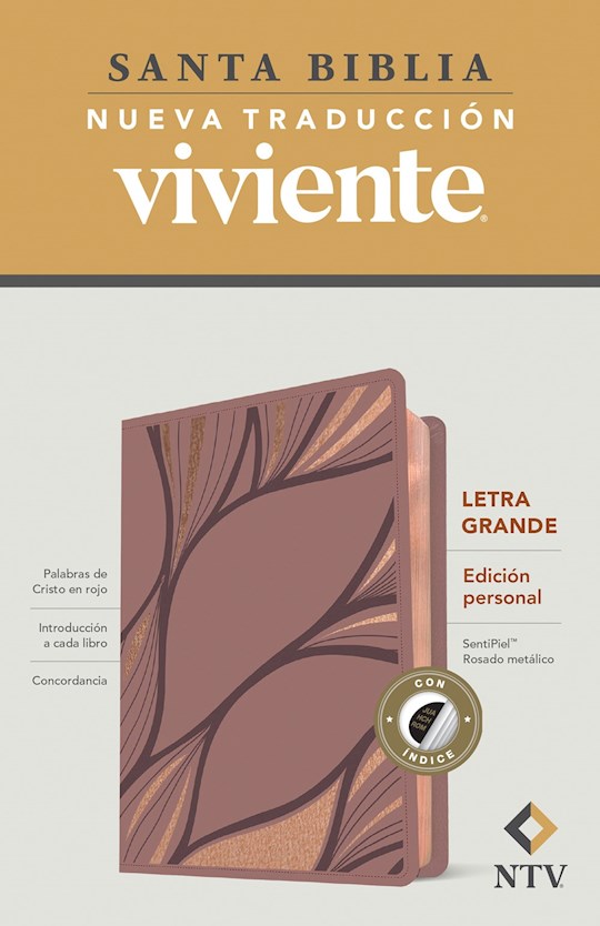 NTV La Santa Biblia Edicion Personal Letra Grande T/I L/L Rosado Metallico - Tyndale