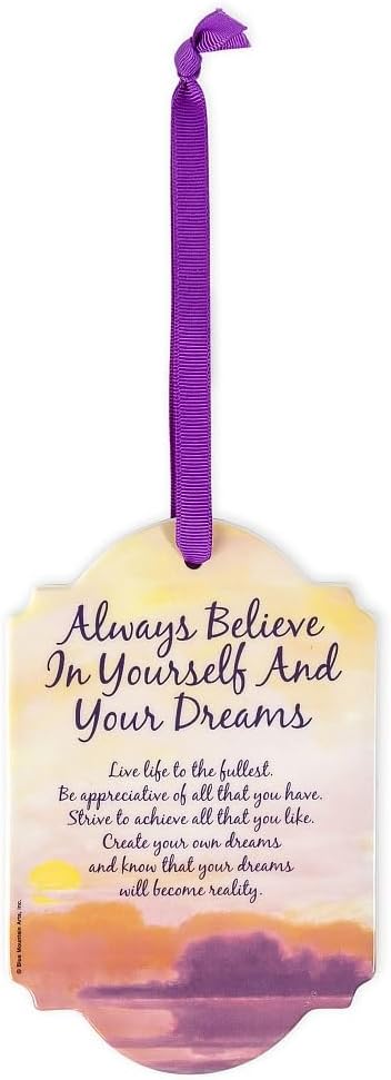 Plaque: Always Believe In Your Dreams [Hanging Oval Ceramic] - Blue Mountain Arts