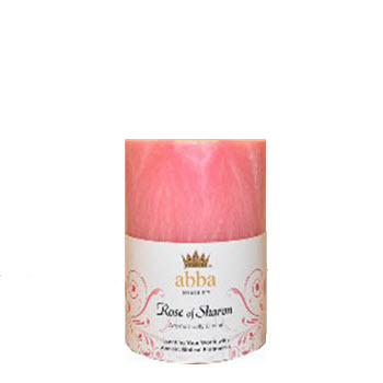 Rose of Sharon 3x4 Pillar Candle - Abba Oils Ltd
