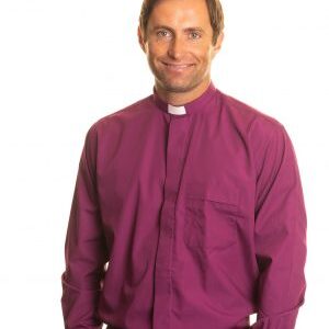 Clerical Shirt: Men 1"" Slip-in Collar L/S Purple - Reliant Shirts