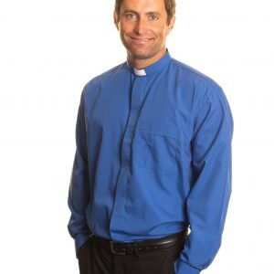 Clerical Shirt: Men 1.25' Slip-in Collar L/S Royal Blue - Reliant Shirts