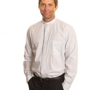Clerical Shirt: Men 1' Slip-in Collar L/S Silver Grey - Reliant Shirts