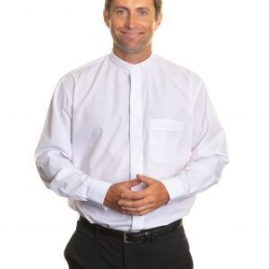 Clerical Shirt: Men 1' Slip-in Collar L/S White - Reliant Shirts