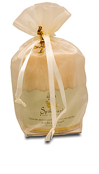 Spikenard 3x4 Palm Pillar Candle w/Pouch + Cross - Abba Oils Ltd