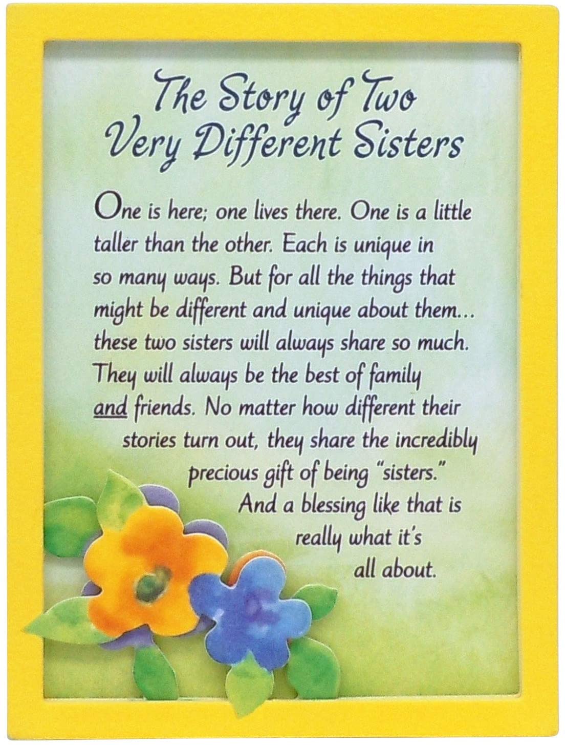 The Story Of Two Very Different Sisters Miniature Easel-back Print with Magnet (MIN213) - Blue Mountain Arts