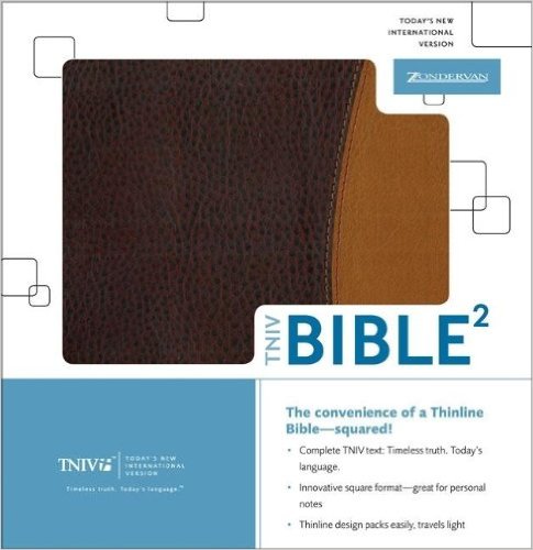 TNIV Bible Squared Italian Duo-Tone Dark Burgundy/Tan - Zondervan