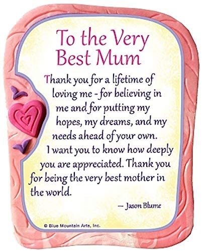 Sculpted Resin Magnet: To The Very Best Mum (AGE009) - Blue Mountain Arts