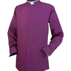 Clerical Shirt: Men's Tonsure Collar L/S French Cuff L/S Purple - Reliant Shirts