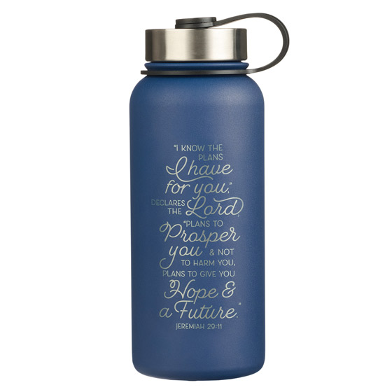 Water Bottle: I Know The Plans Jer 29:11 - Christian Art Gifts